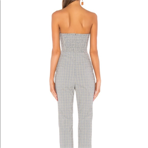 Revolve Privacy Please Strapless Autumn Plaid Jumpsuit Size small - Picture 3 of 9